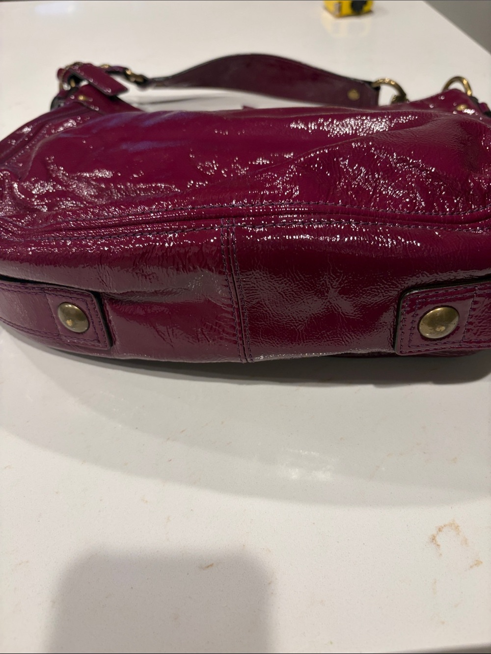 Coach Zoe Patent Leather Shoulder Bag - Wildberry - Picture 6 of 11